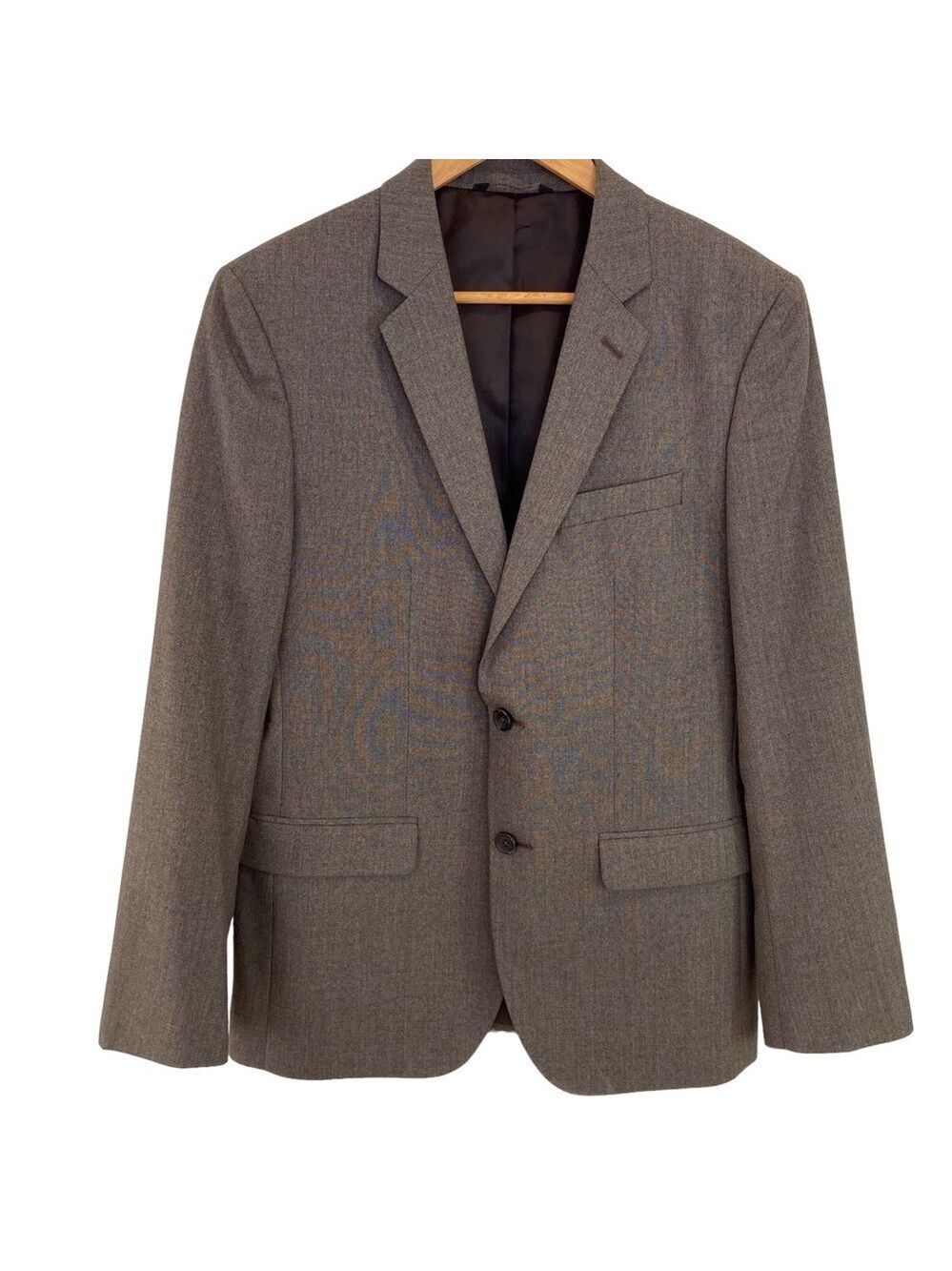 Banana Republic men suit jacket blazer tailored fit 2 buttons grey/brown 40R